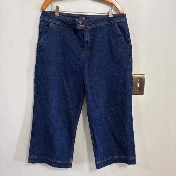 Boden The Camberwell cropped High Rise Wide Leg Jeans Size 14 - Picture 3 of 12